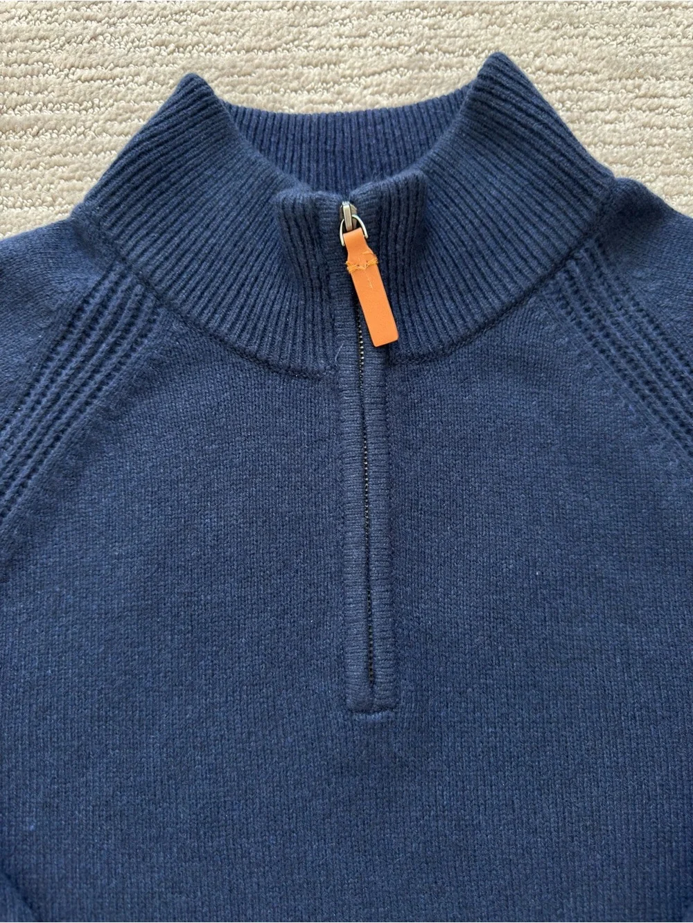 Banana Republic Italian Yarn Wool Quarter Zip Sweater Navy Men’s Tall L Casual